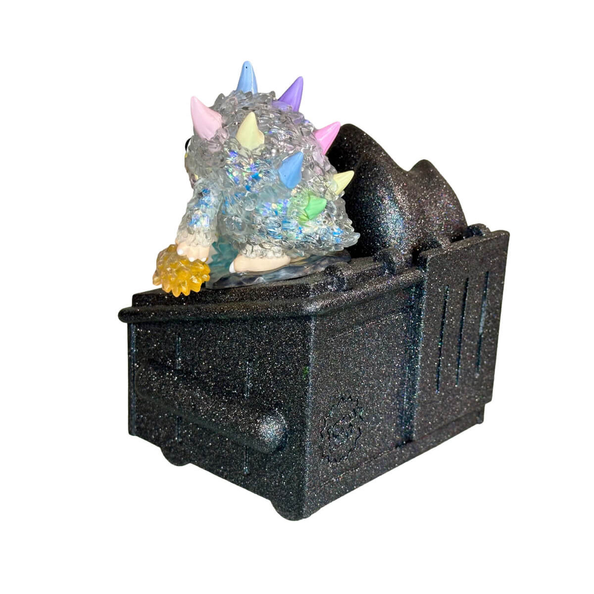 Large glitter fluffy Dumpster Fire