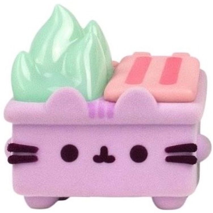 Lilac Flocked Pusheen Dumpster by Andrew Duff