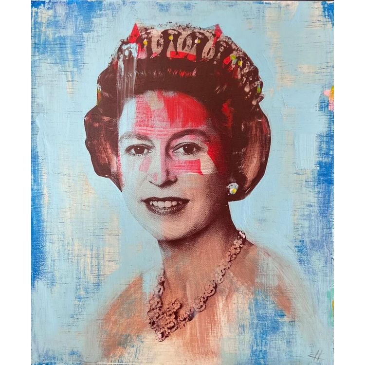 Lizzie 68 - Blue distressed A4 (Original) by Heath Kane