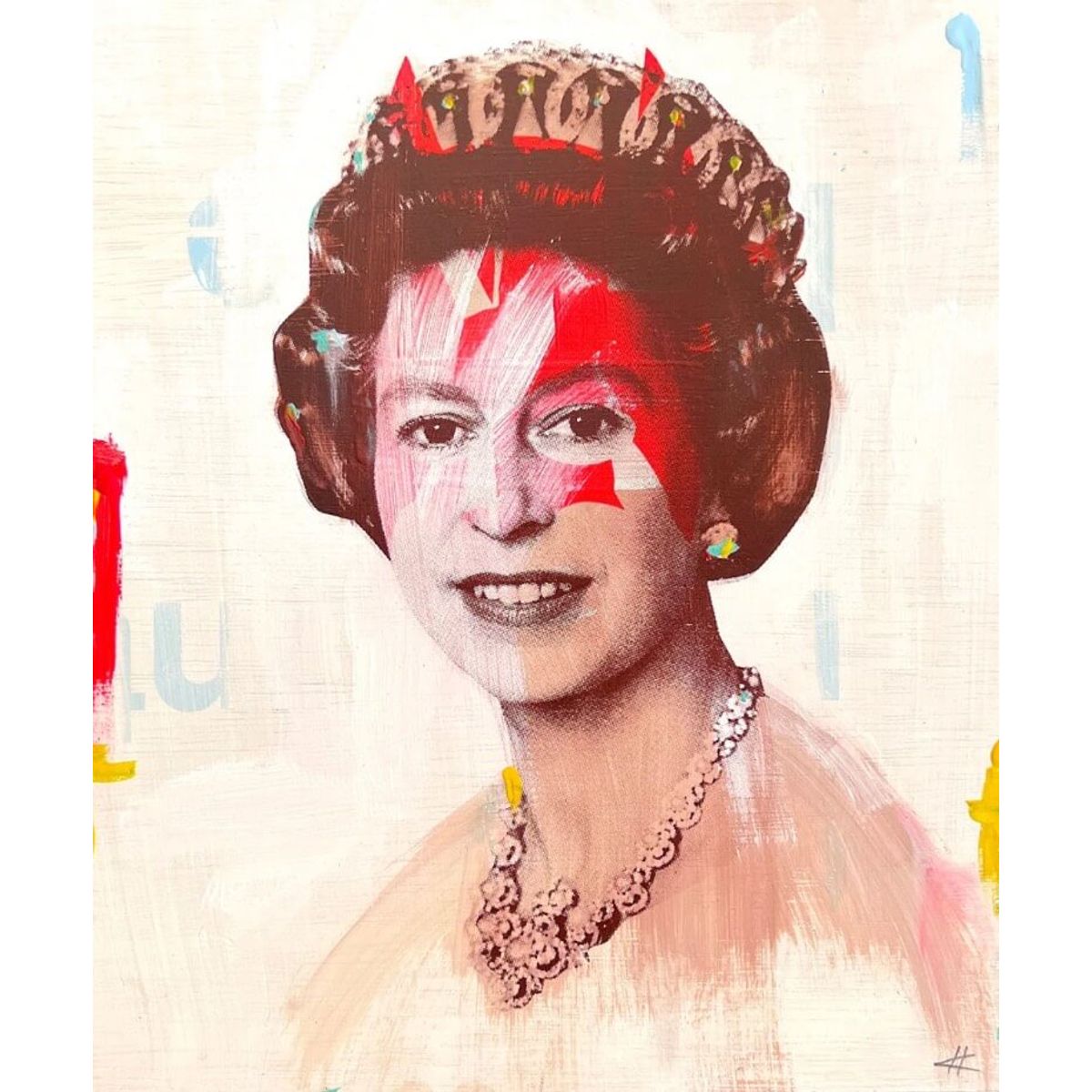 Lizzie 68 - White distressed A4 (Original)