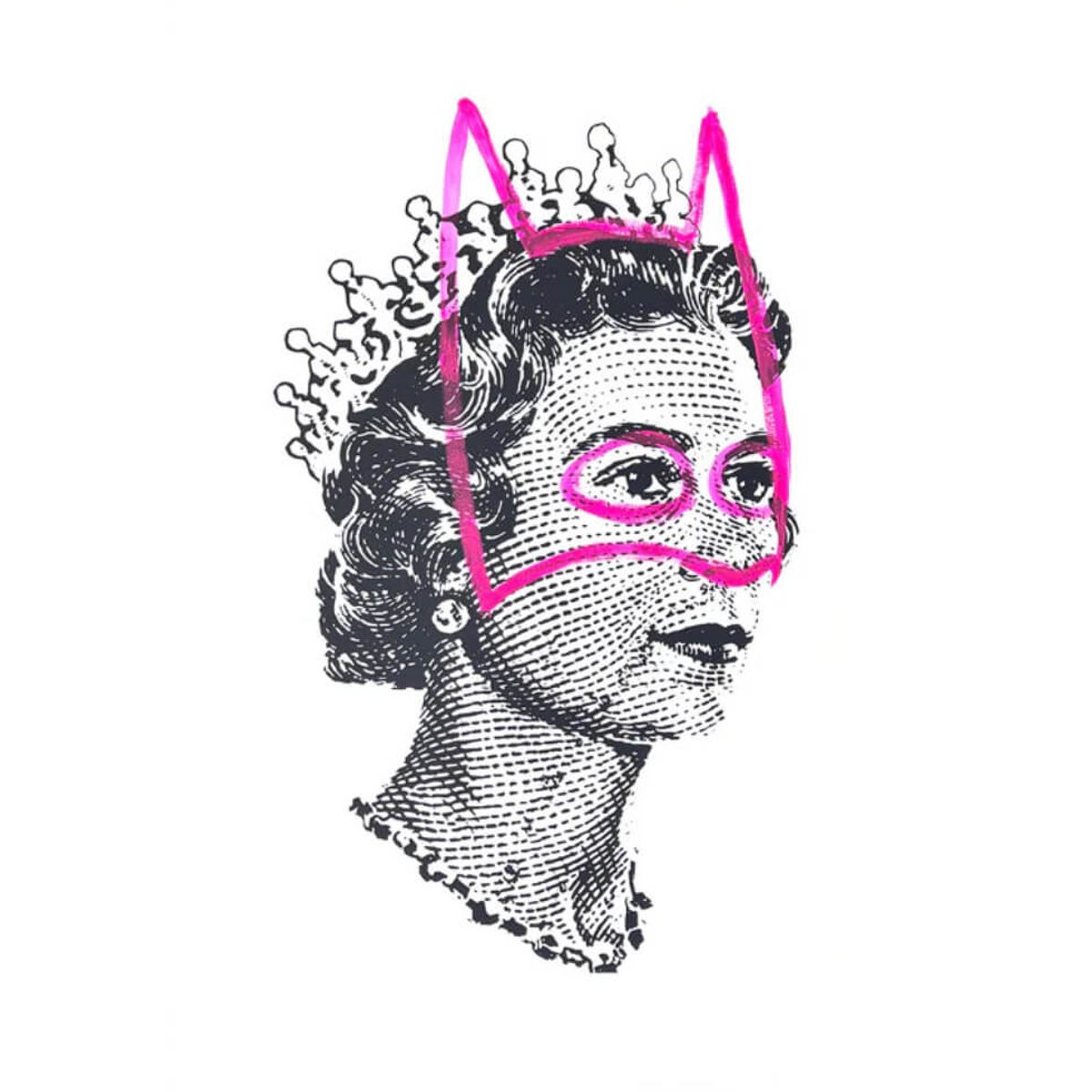 Lizzie Black with hand painted masked - A1