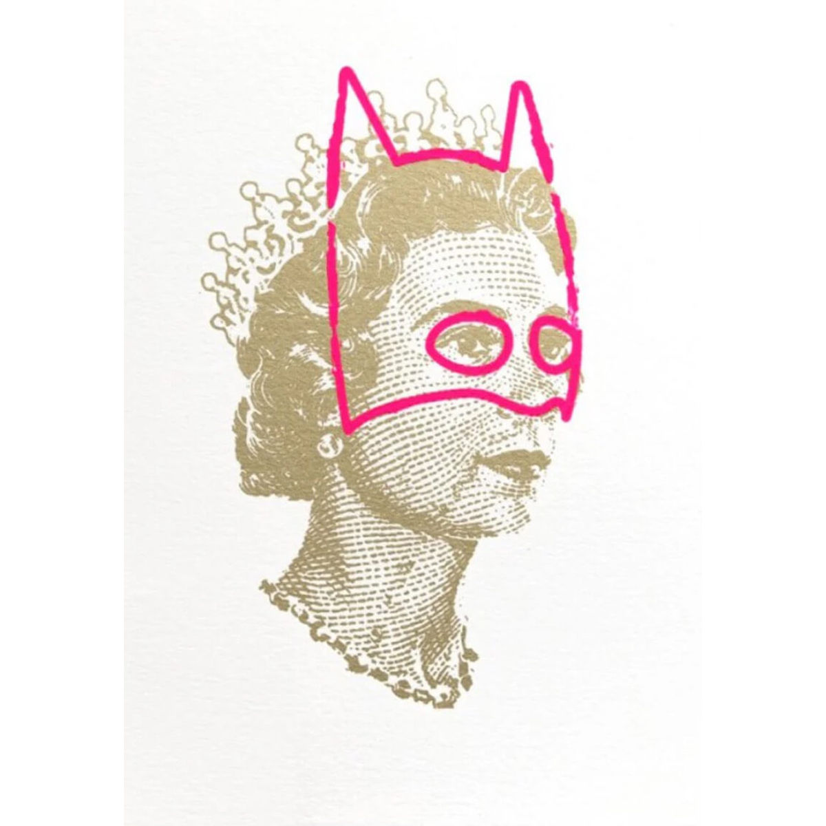 Lizzie gold with hand drawn mask - A5