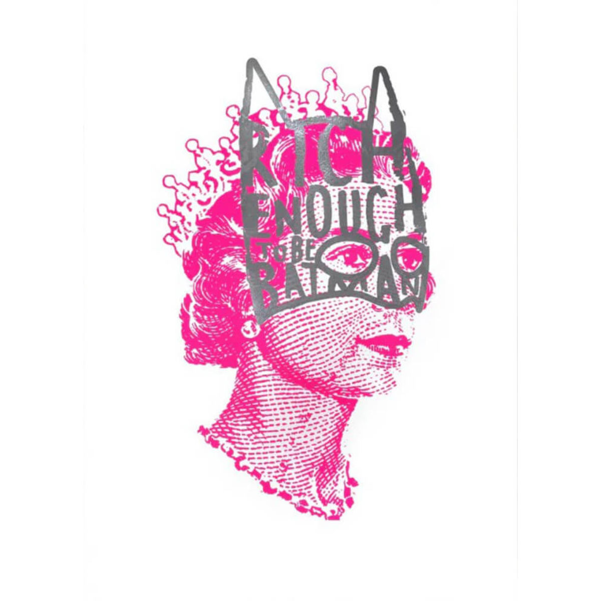 Lizzie pink with hand drawn mask - A1