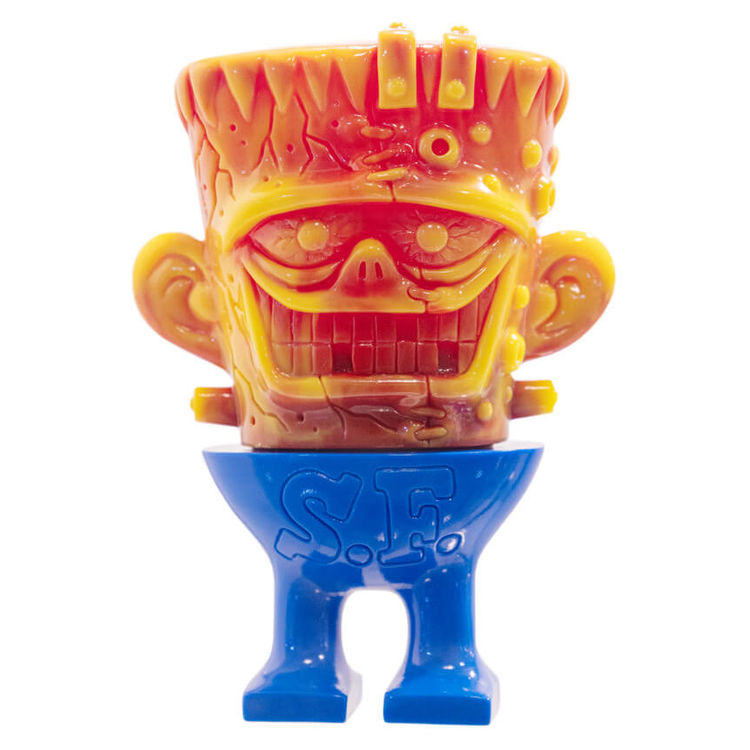 Marbled Orange Blue Franken Crack by Knuckle (Little Chop Design)