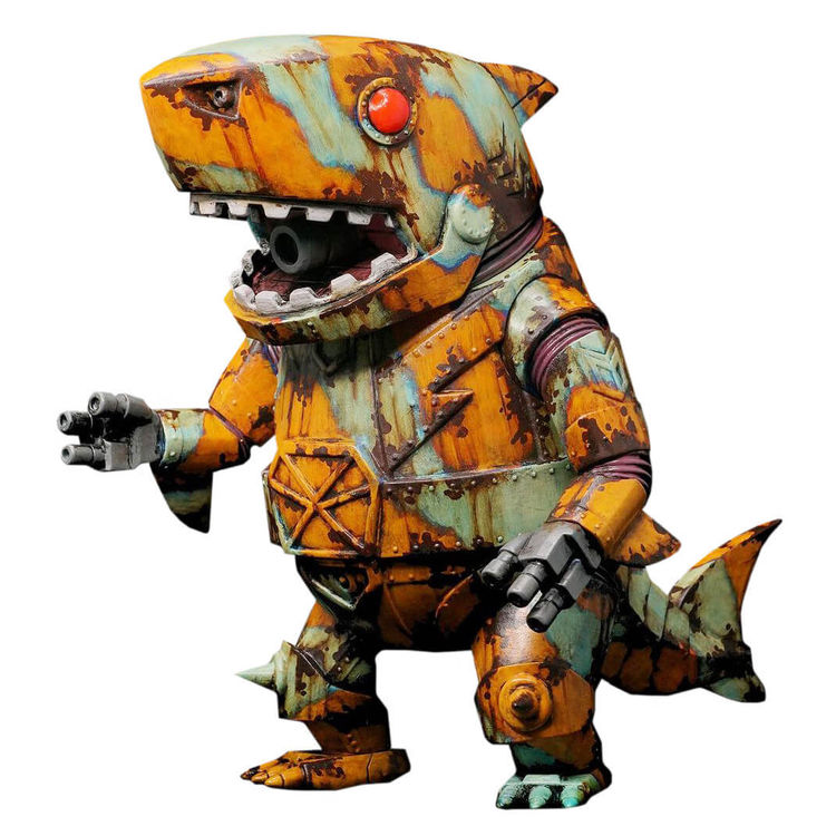 Mega Mecha Shark Creeping Death Orange Green by Klav (Kevin Derken)