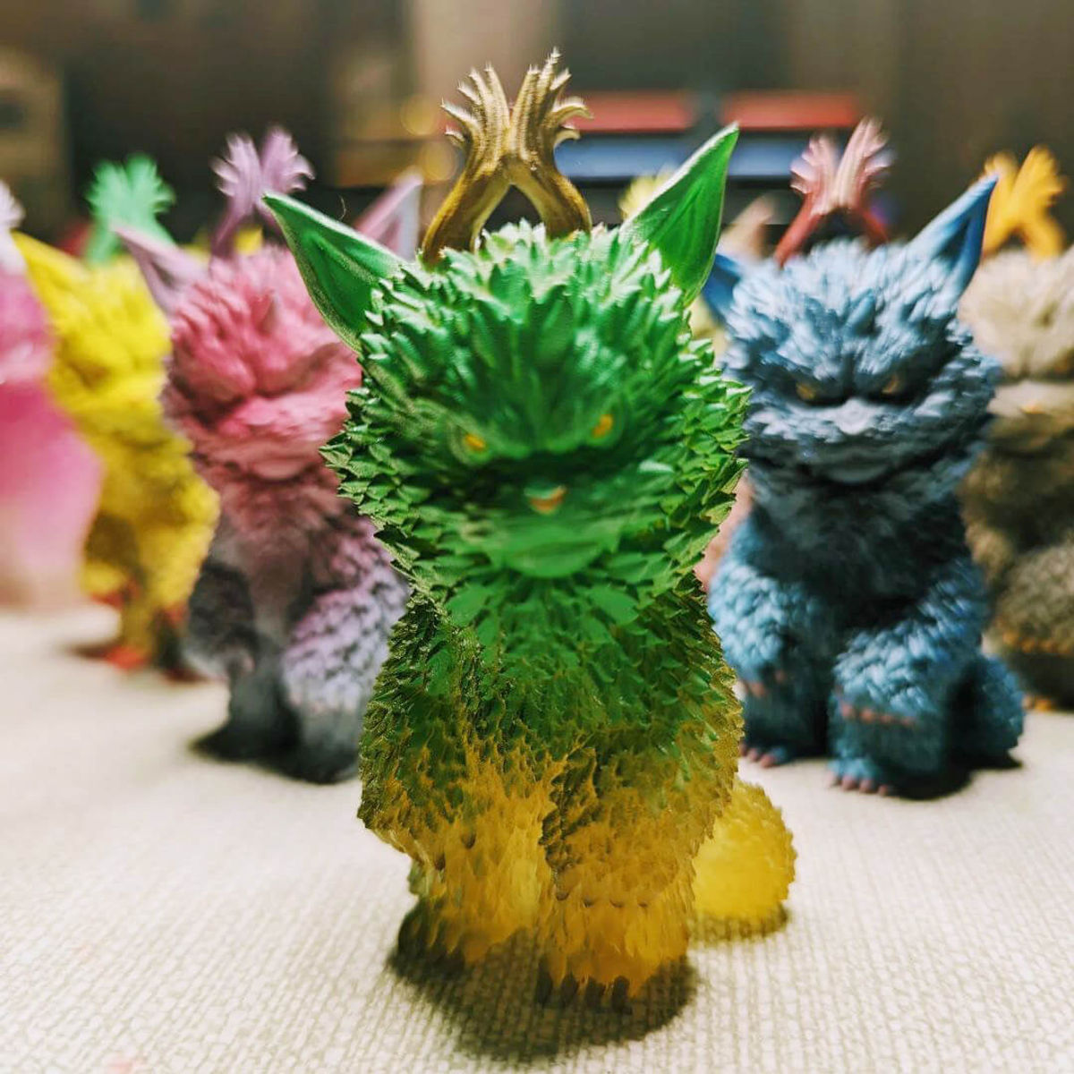 Meowster Chibi Green Blue