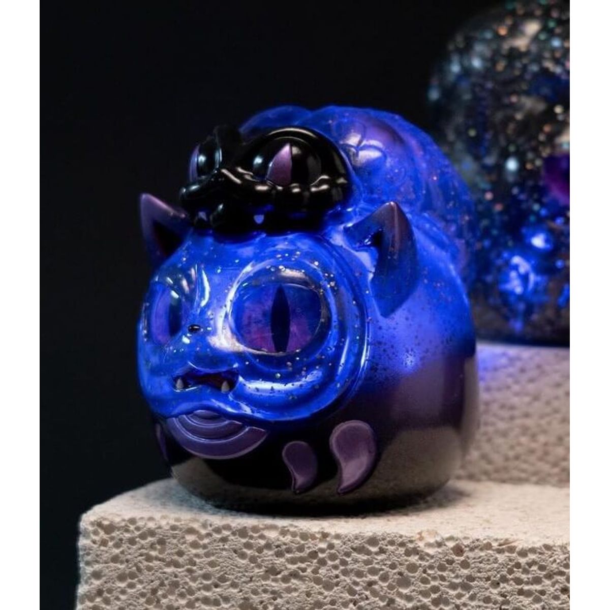 Meowthra Daruma Clear Purple