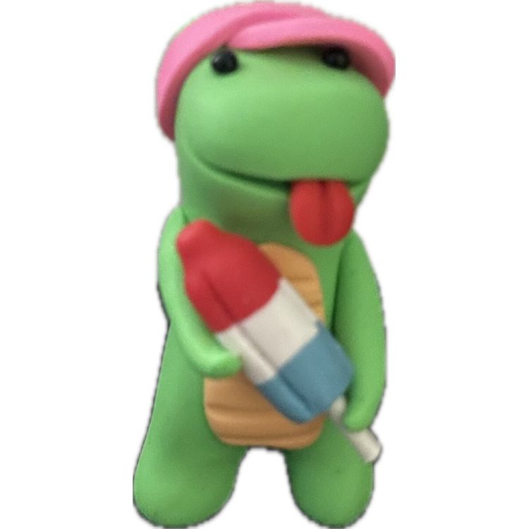 Mini God Gelato Sitting Fire racker pop Green by Space Rabbit Studio