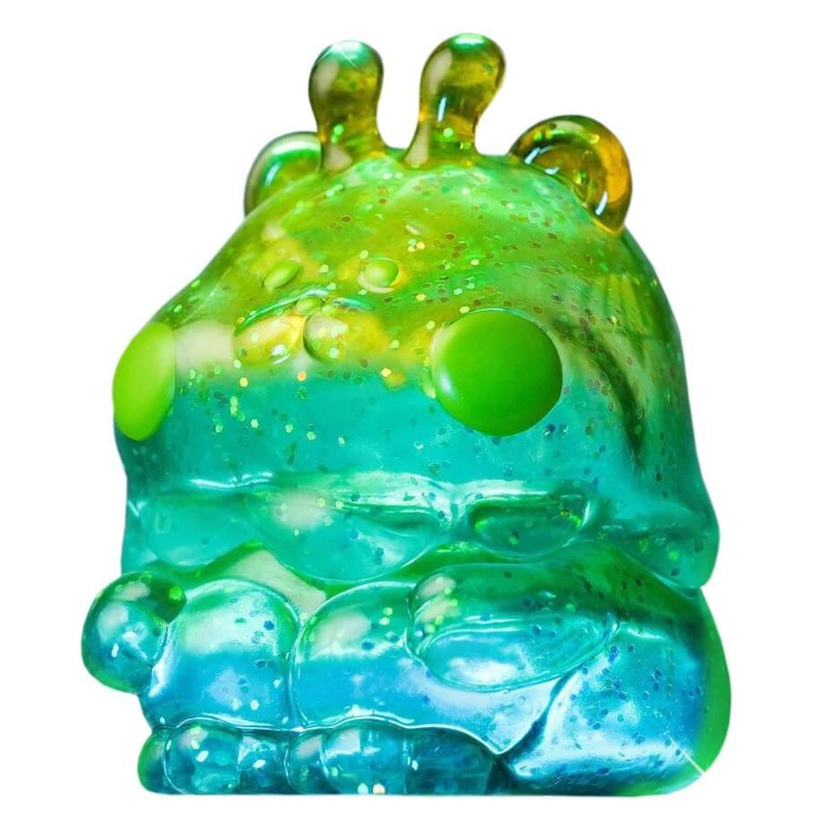 Mini Kakigoori Kuma Alien Gradient Blue Green Glitter