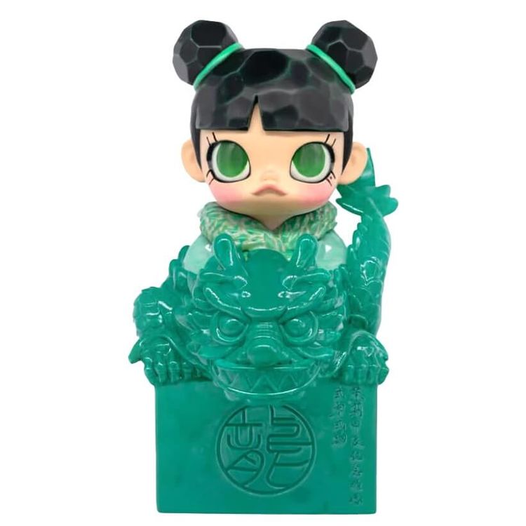 Molly 18th Anniversary Riding Dragon Square Seal Green by Kenny Wong