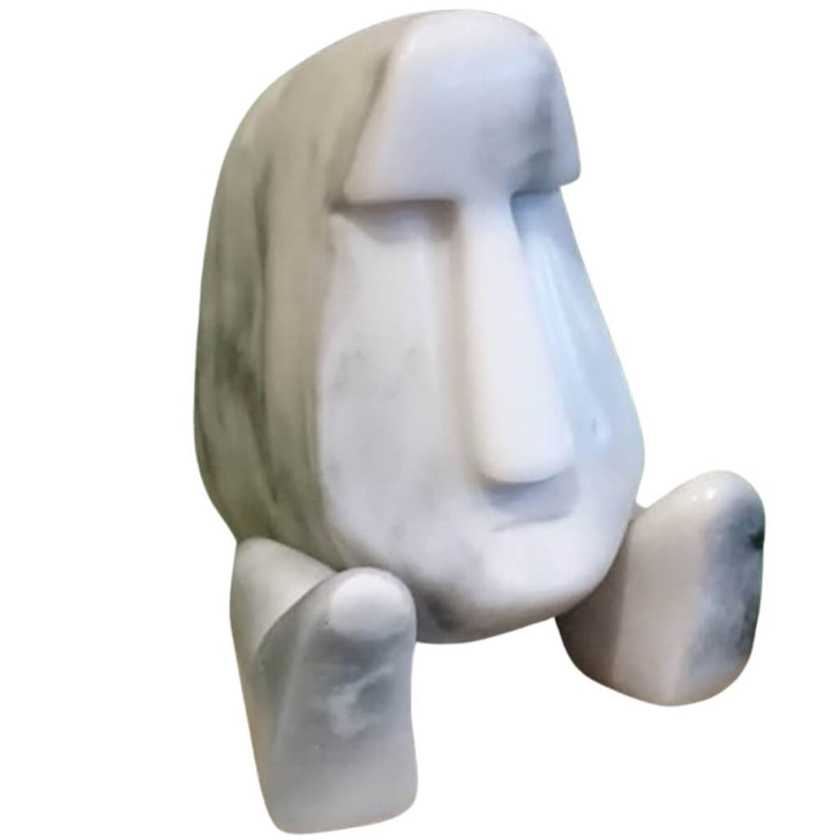 Momo White Marble : The Little Moai