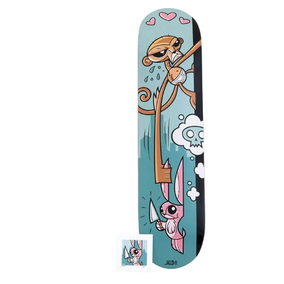 Monkey Skateboard Deck + Print Monkey Bunny