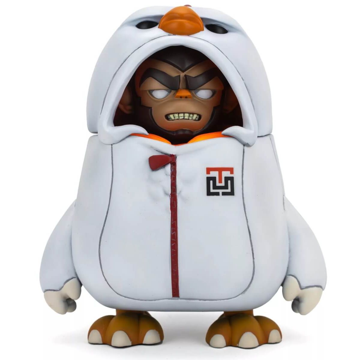 Mono Loco inside the chicken party suit