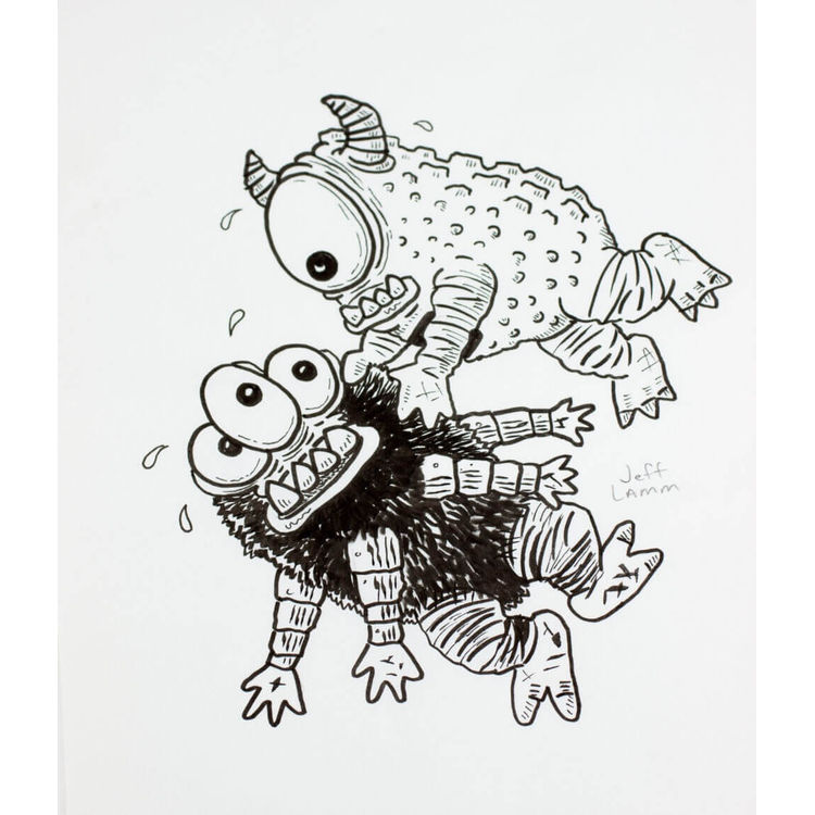 Monster Battle Drawing – Jeff lamm by Jeff Lamm