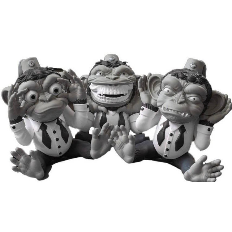 More Evil Monkeys (Mono Colorway) by Ron English