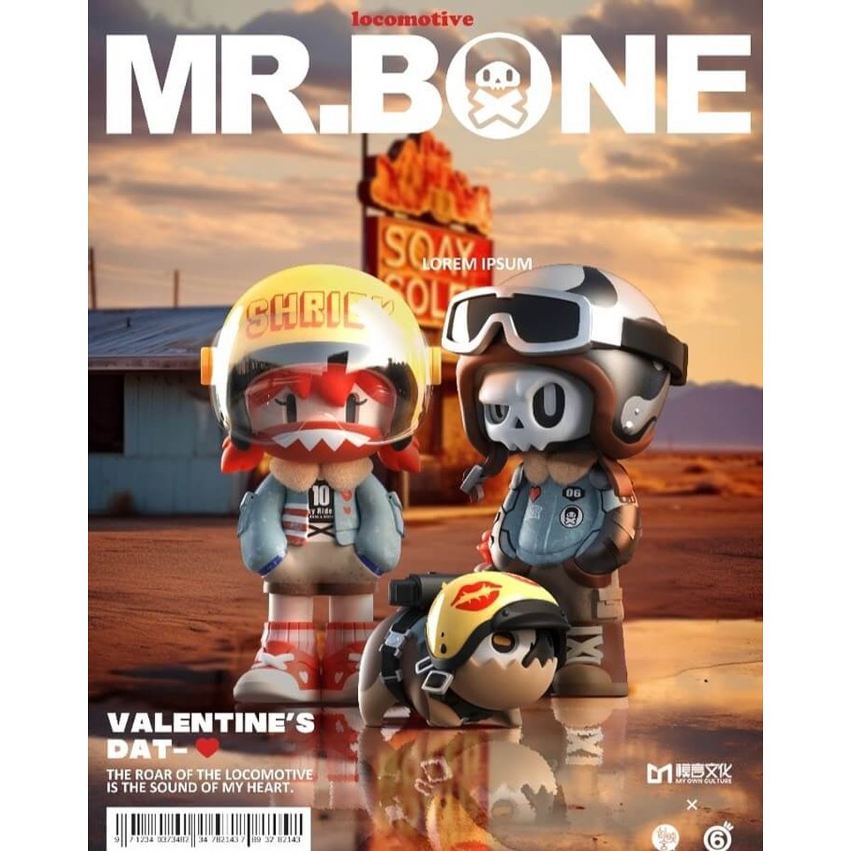 Mr. Bone Locomotive Valentines 2024 Set