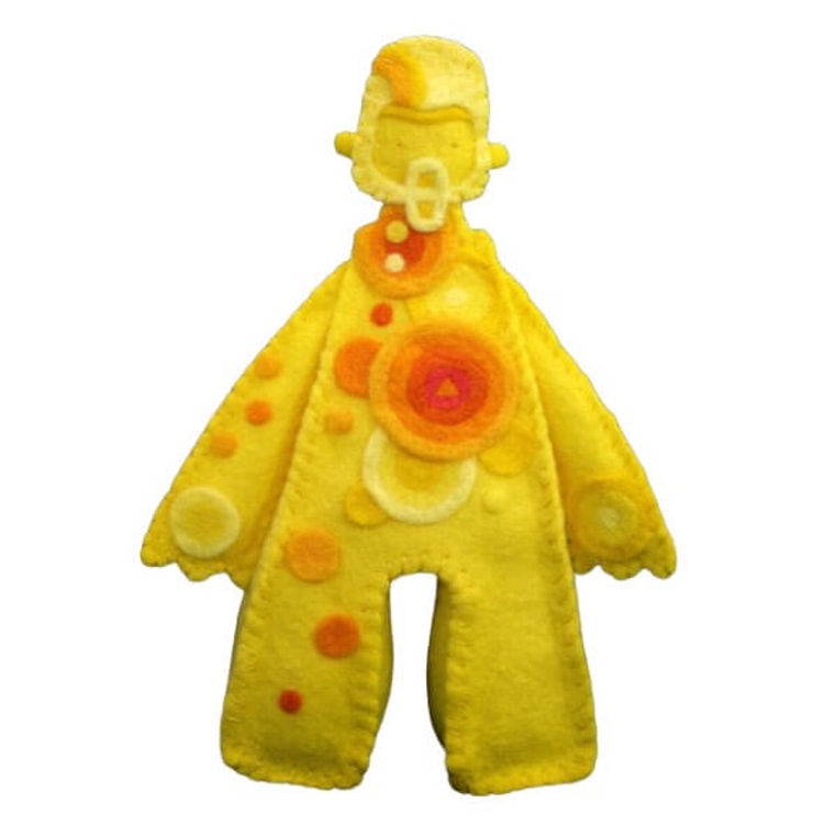 Muju Yellow Pulse Felt Sculpture by Miss Muju