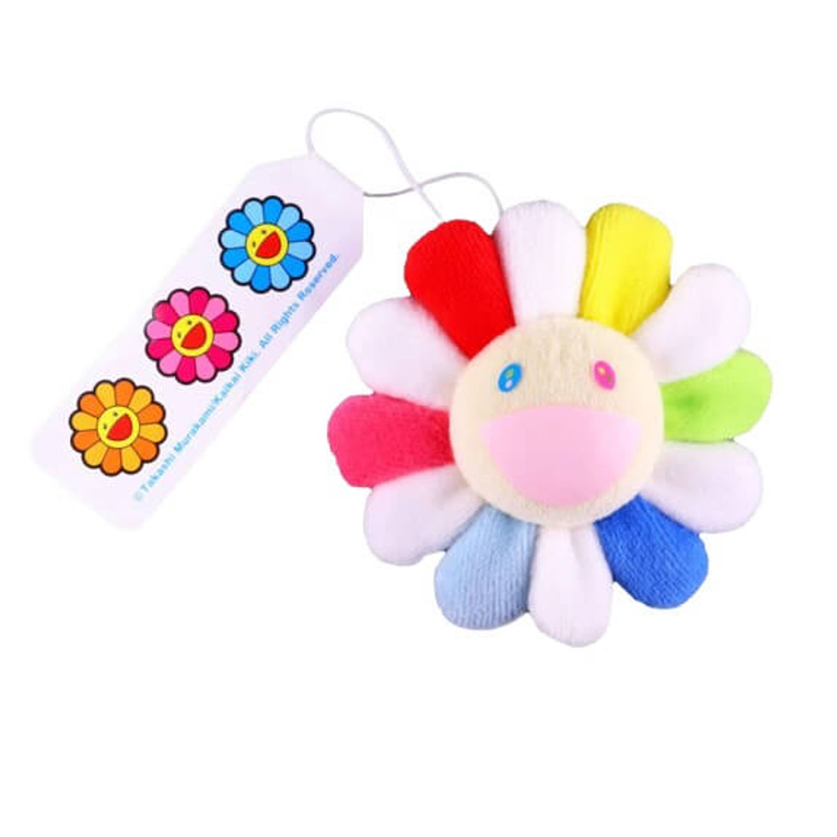 Multi Rainbow Flower Plush Pin