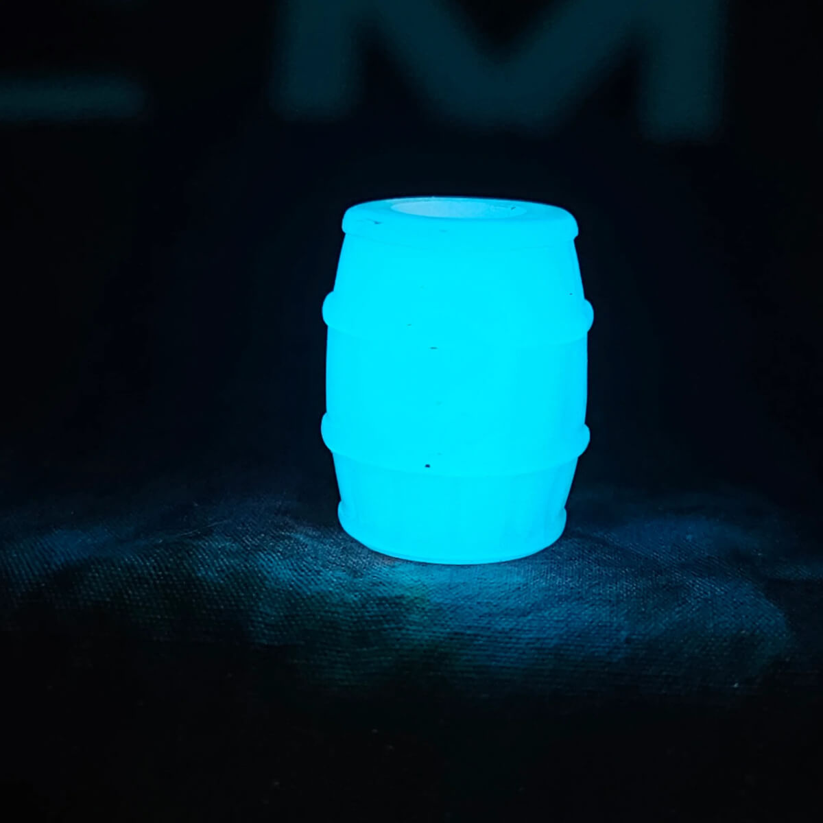 Tiff Blue/Neutral Orange Gish Barrel Bead