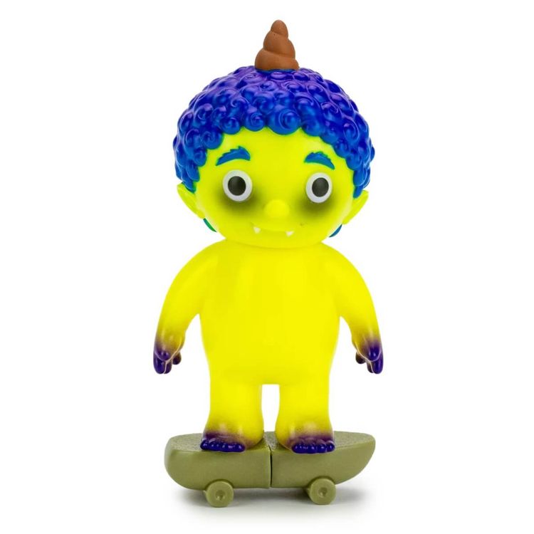 Oni Kid & Skateboard Yellow Blue by Cometdebris (Koji Harmon)