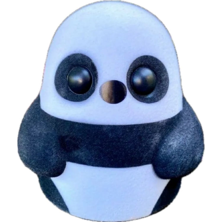 Panda Flocked Tiny Ghost by Bimtoy (Reis O'Brien)