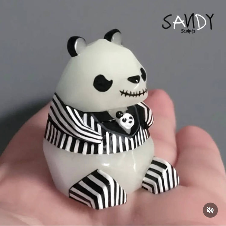 Panda Skellington by Sandy Sculpts