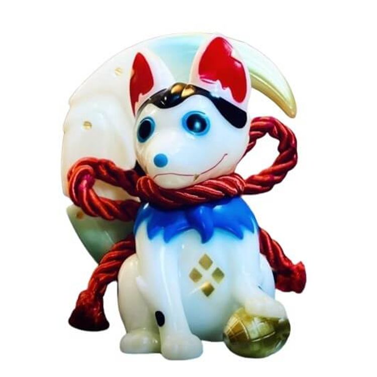 Papier-mache dog by Gilbert Yam