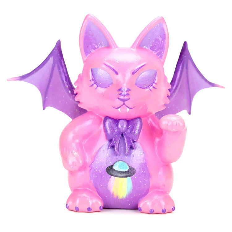 Pastel Alien Sleepy Catbat by Heartbat Studio