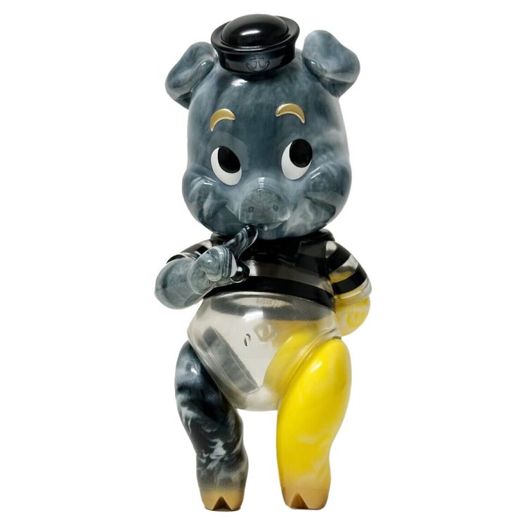 Piggums Marble Edition Black Yellow by Frank Kozik