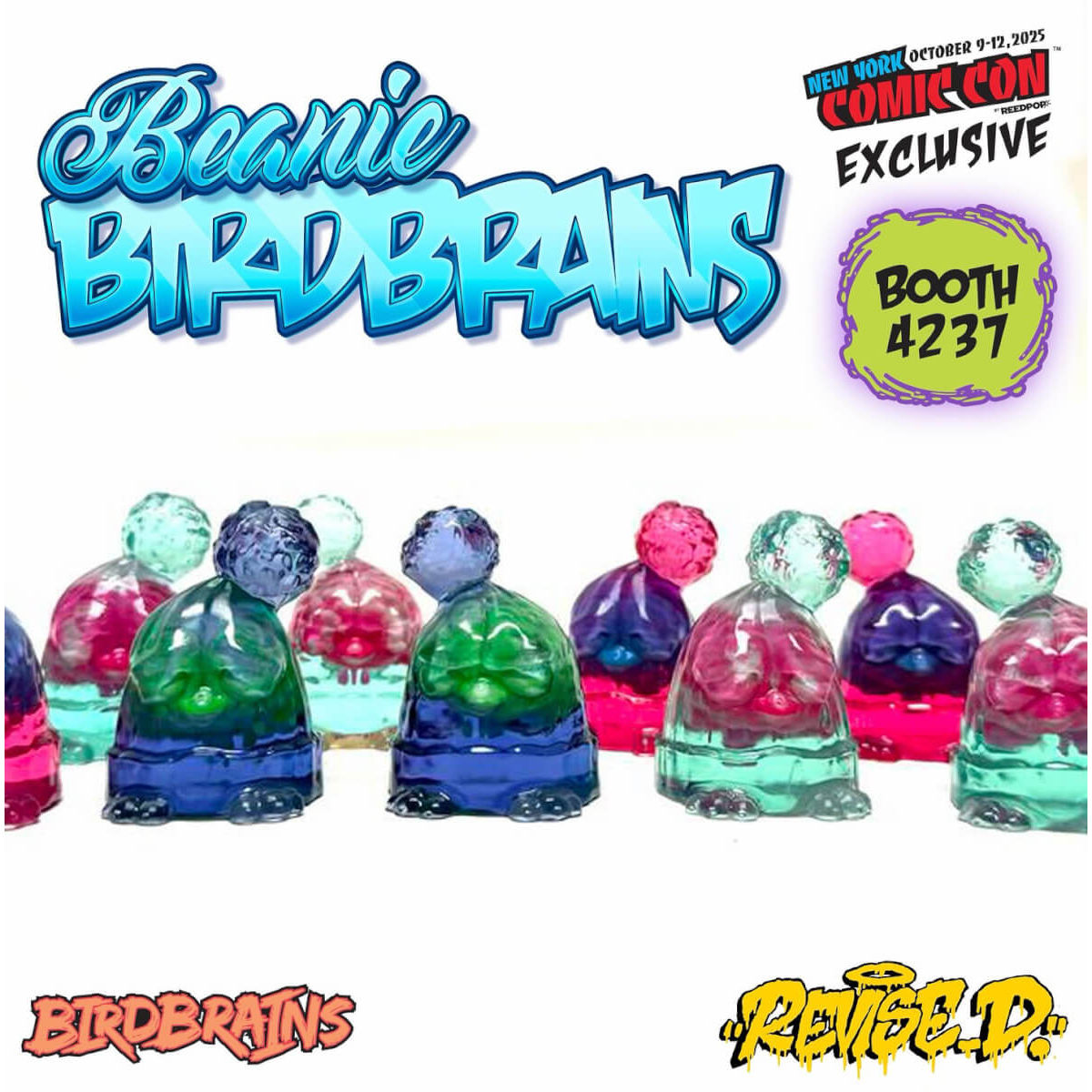 Beanie Birds Brains Teal/Pink (Sad)