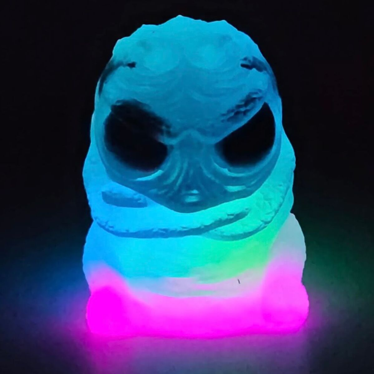 Clear w/Blue/Green Skelly/Pink Bottom - Double Cast Gus