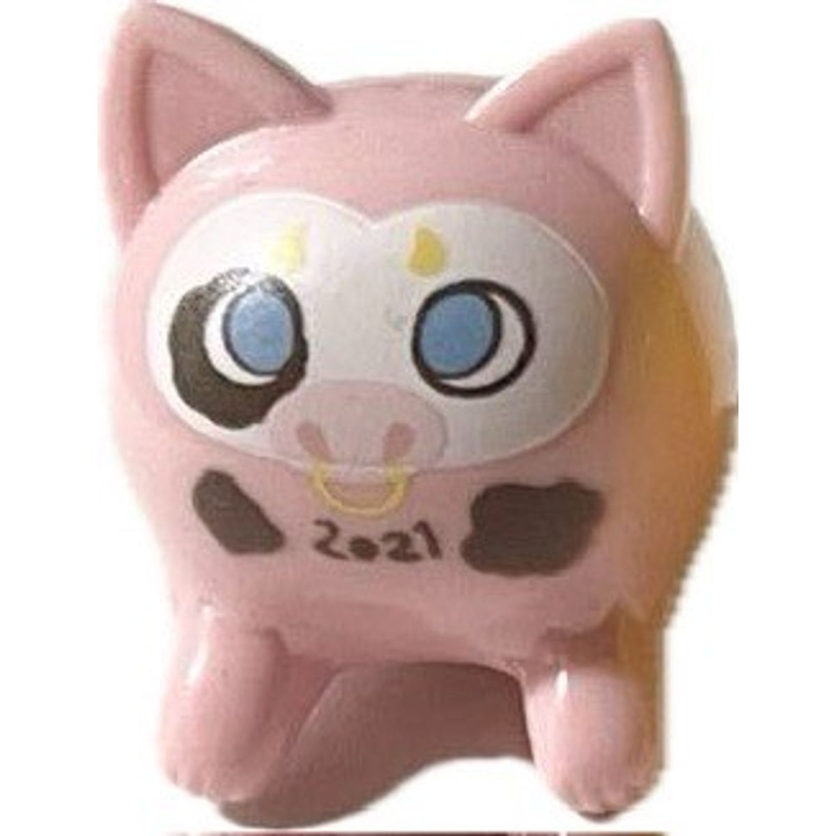 Pink Cow Cat Daruma