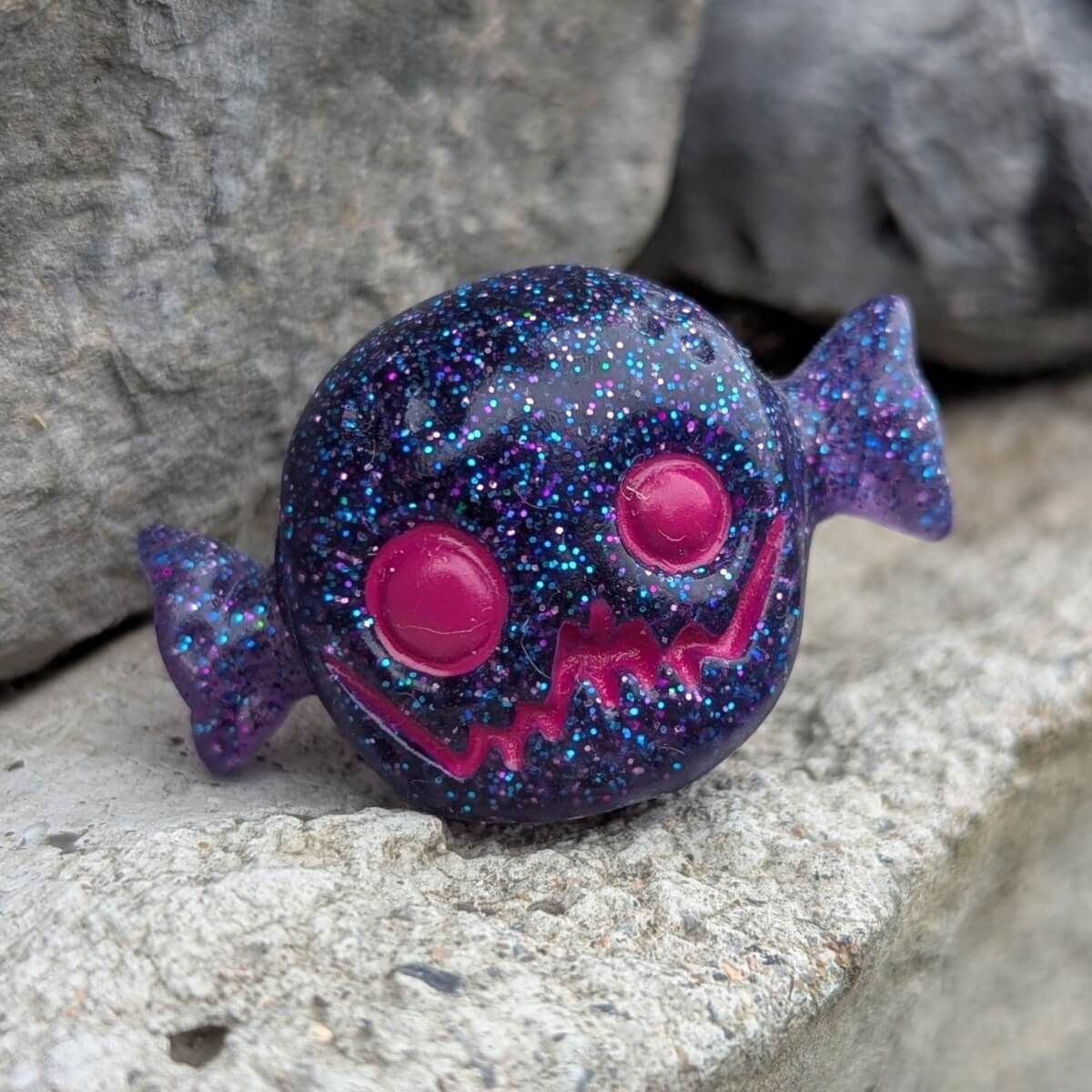 Purple Glitter/Pink Eyes and Mouth Rotty Candy 