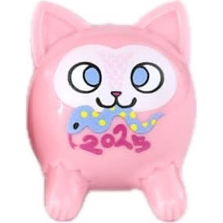 Pink Snake Cat Daruma by Konatsu Koizumi