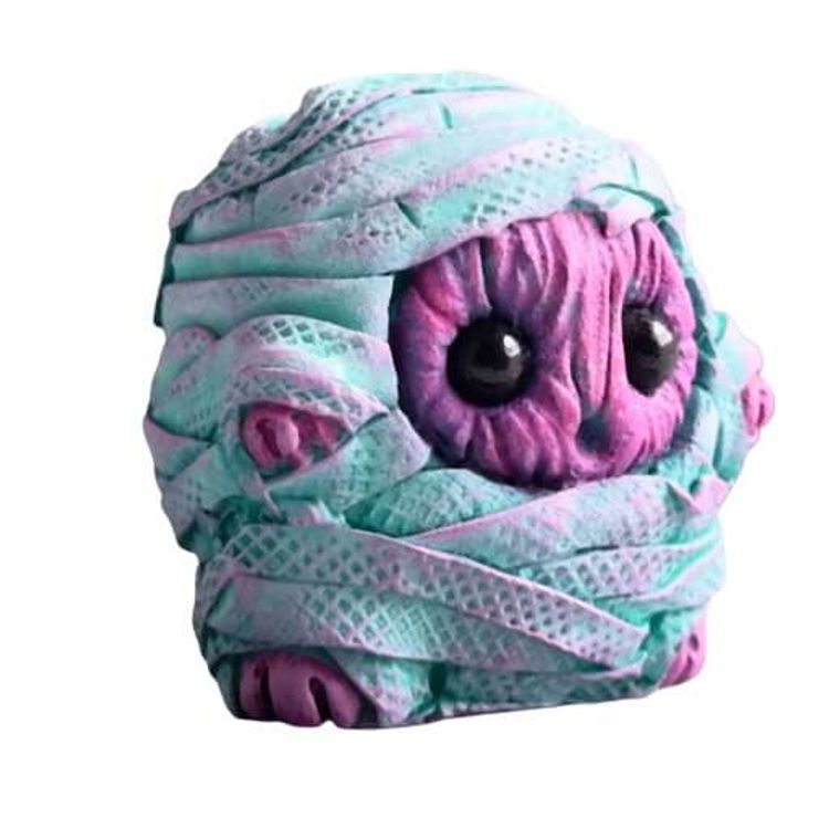 Pink and Teal Munmon - Mini Mummy by Persnickety Dirigible