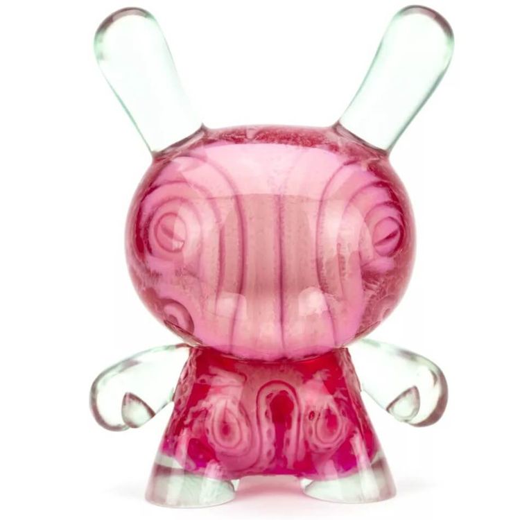 Pink and red translucent Octo Dunny prototype by American Gross (Josh Kimberg)