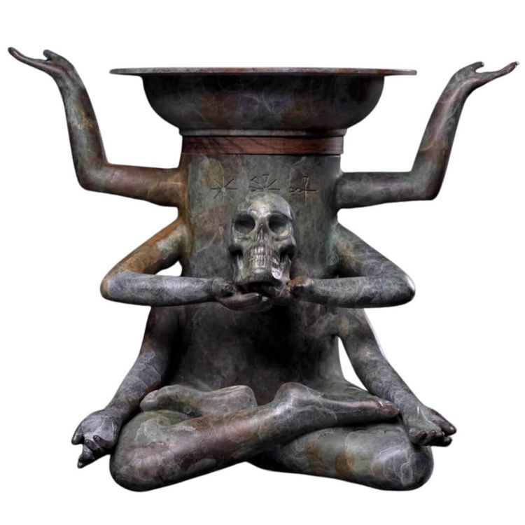 Plants Of God Bronze Platter by Prodip Leung (Liang Weiting)
