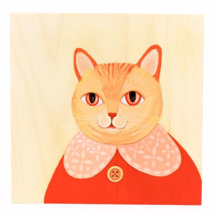 Portrait of Cat in Poncho by Grumble Toy (Ainsley Sturko)