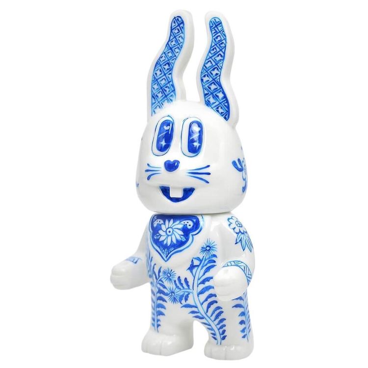 Power Bunny Blue White Pottery by Club Babo