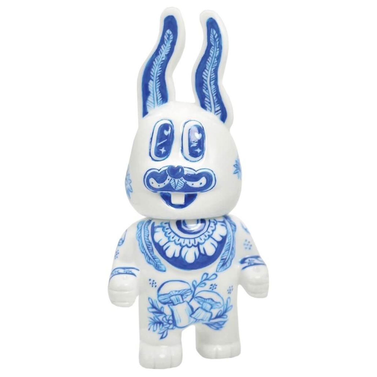 Power Bunny Blue White Pottery (Mushrooms)