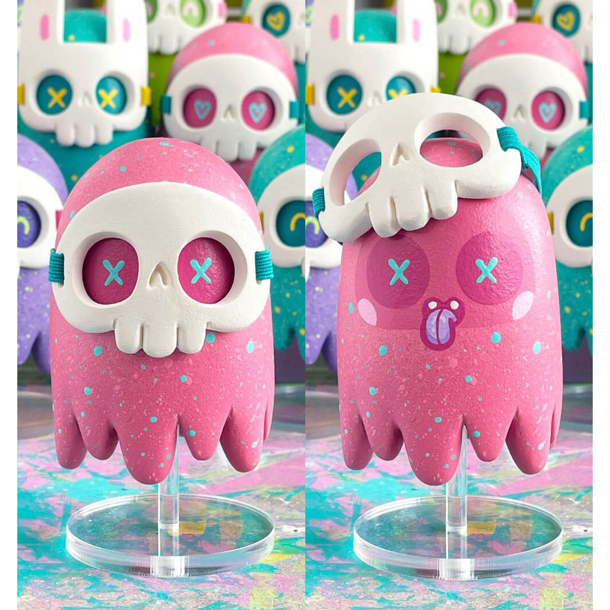 Psychochomps Pink & Turquoise Cross Eyes