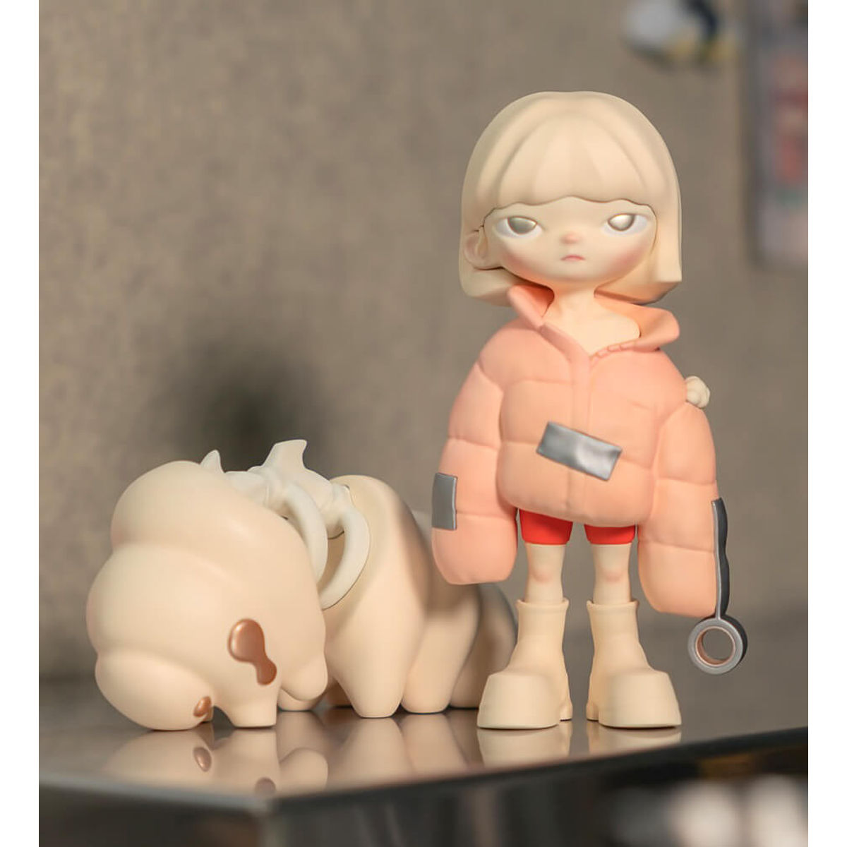 Puffy Hury & Bone Caterpillar Pink