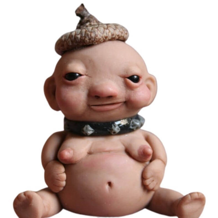 Punk Woodland Creature Clay Sculpture - Rick by Pookiki Studio (Chanel Rapiz)
