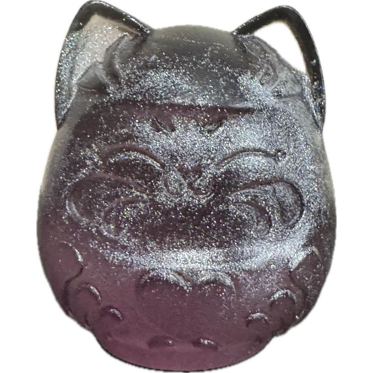 Purple Glitter Translucent Mini Daruma by Jenny Cherry