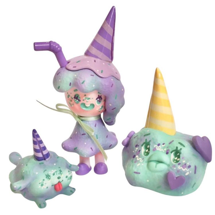 Purple Green Cotton Candy Soso & Cotton Candy Friends by Sneeze Bug