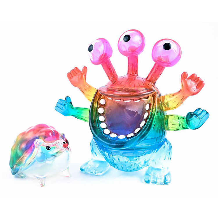 Rainbow Clear Hedgehog & Hosuke Set by Luyao Designs