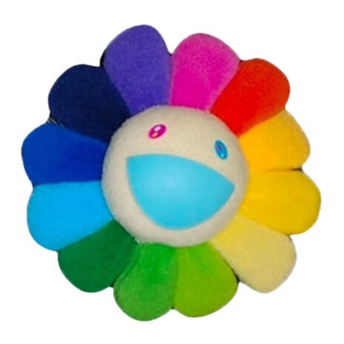 White/Rainbow Flower Plush Pin