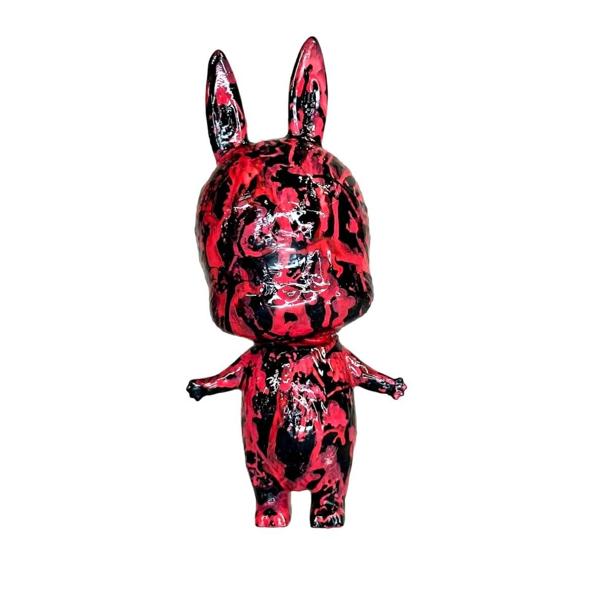 Artsy Swirl Labubu Black/Red