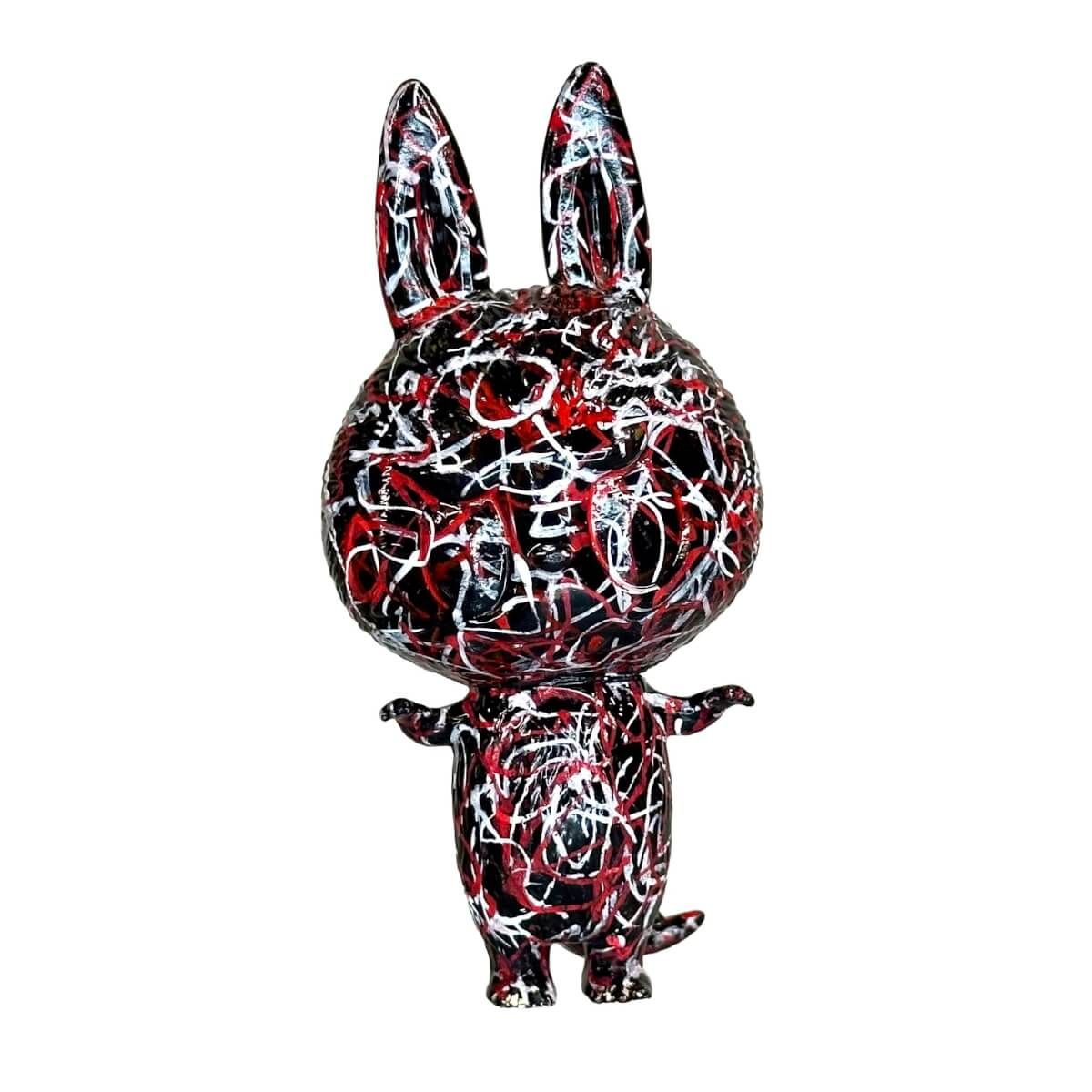 Artsy Squiggle Labubu Black/Red