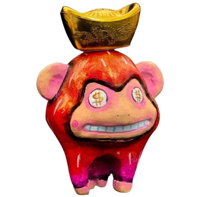 Red Awkward Monkey by Sean Lee